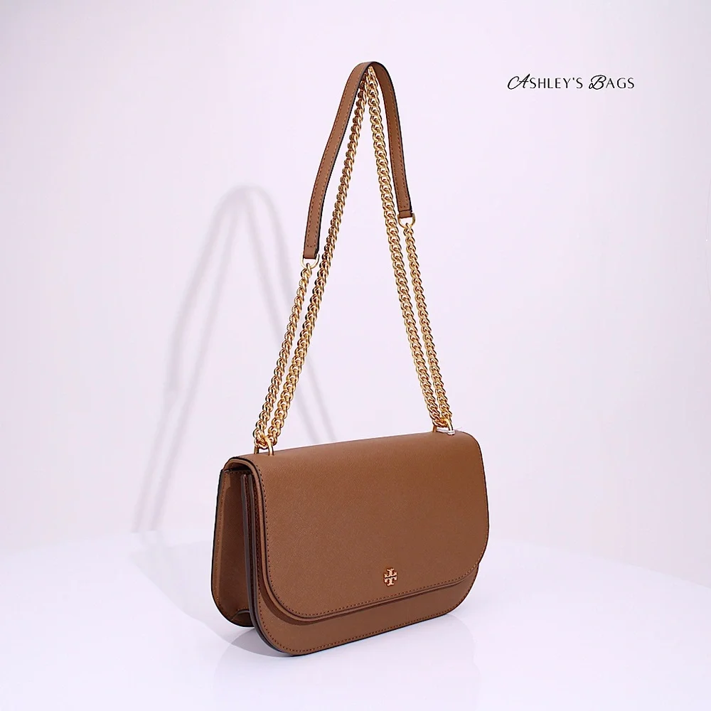 Tory Burch Emerson East West Flap Shoulder Bag Crossbody & Card Holder Moose - Picture 4 of 15